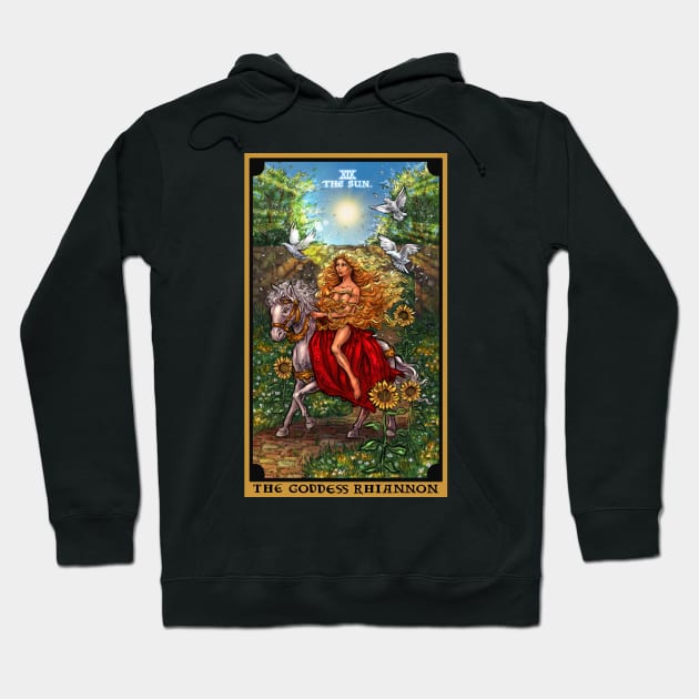 The Goddess Rhiannon The Sun Tarot Card Hoodie by TheGhoulishGarb